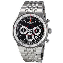 Pre-owned Breitling Montbrillant Chronograph A2335121/BA93 - Black Dial Men's Watch