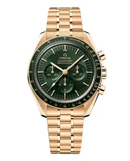 Omega Speedmaster Moonwatch Professional 18kt Yellow Gold Green Dial Men's Watch 310.60.42.50.10.001