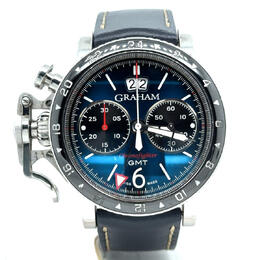 Pre-owned Graham Chronofighter GMT Chronograph Automatic Blue Dial Mens Watch 2cvbc.u02a.l129s