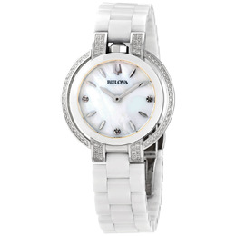Bulova Rubaiyat Mother of Pearl Dial Diamond Ladies Watch 98r265