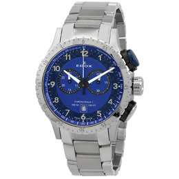 Edox Chronorally 1 Chronograph Quartz Blue Dial Mens Watch 10114 3nbu bu