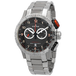 Edox Chronorally 1 Chronograph Quartz Grey Dial Mens Watch 10114 3nmo no