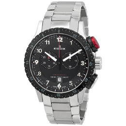 Edox Chronorally 1 Chronograph Quartz Black Dial Mens Watch 10114 3nrm nr