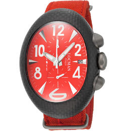 Locman Nuovo Carbonio Red Dial Mens Watch LO-100rdcrbq