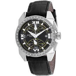 Locman Cavallo Pazzo Diamond Black Dial Black Leather Mens Watch LO-161BKWHDBKLEAL 161bkwhd bk leal