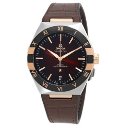 Omega Chronometer Constellation 131.23.41.21.11.001 Men's Burgundy Dial Automatic Stainless Steel and Rose Gold