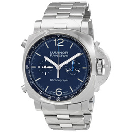 Panerai Luminor Chrono Chronograph Automatic Blue Dial Mens Watch pam01110