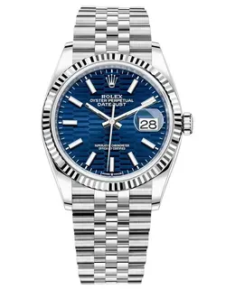 Rolex Datejust m126234-0049 Steel & White Gold Fluted Dial Women's Watch