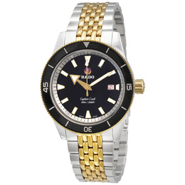 Rado Captain Cook Automatic R32138153 - Yellow Gold-Tone Mens Watch with Black Dial