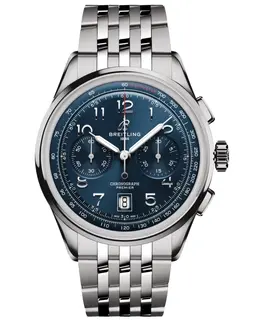 Breitling Premier B01 Chronograph 42 Blue Dial Steel Men's Watch - AB0145171C1A1