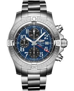 Breitling Avenger Chronograph GMT 45 Blue Dial Stainless Steel Men's Watch a24315101c1a1