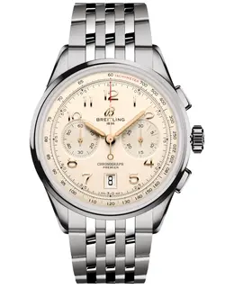 Breitling Premier B01 Chronograph 42 Cream Dial Steel Men's Watch AB0145211G1A1