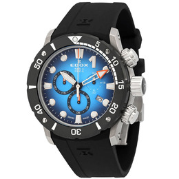 Edox CO-1 Chronograph Quartz Blue Dial Mens Watch 10242 tin buidn