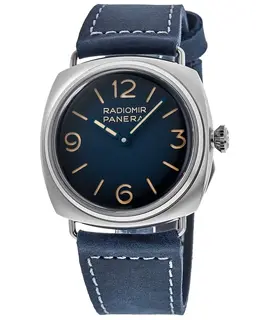 Panerai Radiomir Manual Wind Blue Dial Leather Strap Men's Watch pam01335