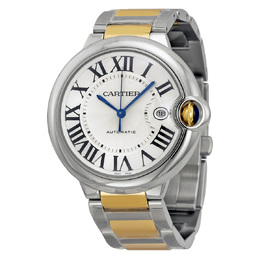 Pre-owned Cartier Ballon Bleu De Cartier Silver Dial Mens Watch w69009z3