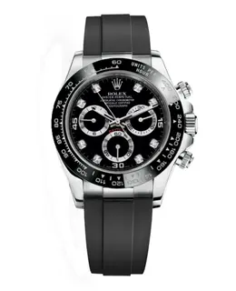 Rolex Cosmograph Daytona - Black Diamond Dial Rubber Strap Men's Watch Model M116519LN-0025