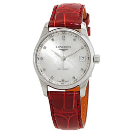 Longines Master Automatic Diamond White Dial Ladies Watch - Model: L2.357.4.87.2