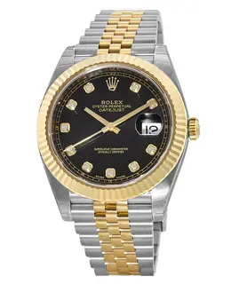 Rolex Datejust 41 Black Diamond Dial Jubilee Men's Watch m126330-0006