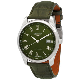 Longines Master Series Mens Automatic Watch L2.793.4.09.2 - Swiss Made Silver Case Green Dial