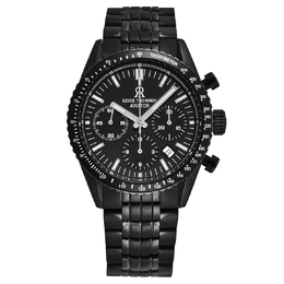 Revue Thommen Aviator Chronograph Automatic Watch - Black Dial Mens Gift Set 17000.6177