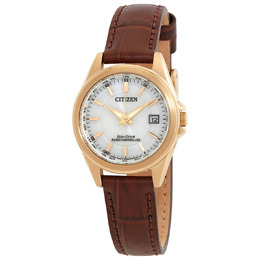 Citizen Perpetual World Time Eco-Drive White Dial Ladies Watch - EC1183-16A