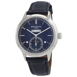 Patek Philippe Grand Complications In-Line Perpetual Calendar Hand Wind Blue Dial Mens Watch 5236p-001