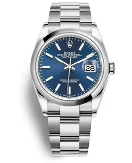 Rolex Datejust 36 Stainless Steel Blue Dial Women's Watch - Model M126200-0006