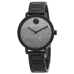 Movado Evolution Ladies Quartz Watch Grey Crystal Dial 3600930
