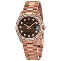 Rolex Datejust 31 Chocolate Diamond Dial Ladies Watch with President Bracelet Ref.278285CHDP