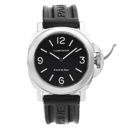 Pre-owned Panerai Panerai Luminor Hand Wind Black Dial Mens Watch pam00002