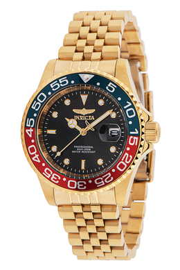 Invicta Pro Diver Quartz Black Dial Pepsi Bezel Mens Watch 36041