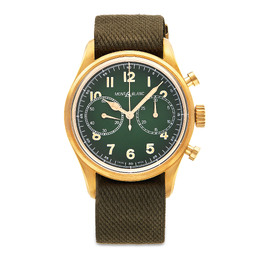 Montblanc 1858 Men's Automatic Chronograph (yes) - 42mm Bronze Case with Green Dial