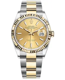 Rolex Datejust 36 Steel & Yellow Gold Champagne Dial Women's Watch m126233-0016
