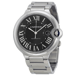 Pre-owned Cartier Ballon Bleu De Cartier Black Dial Stainless Steel Watch w6920042