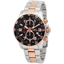Invicta Specialty Chronograph Black Dial Stainless Steel Mens Watch 14877