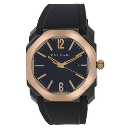 Bulgari Octo L'Originale Black DLC and 18K Rose Gold Automatic Men's Watch yes