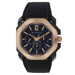 Bulgari Octo DLC and 18K Rose Gold Chronograph Automatic Men's Watch yes
