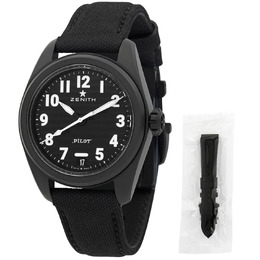 Zenith Pilot Automatic Crystal Black Dial Mens Watch - Model: 49.4000.3620/21.I001