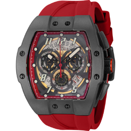 Invicta Chronograph Titanium Mens Watch with Red Silicone Strap - Model 44411