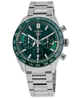 Tag Heuer Carrera Chronograph Automatic 44mm Green Dial Steel Men's Watch cbn2a1n.ba0643