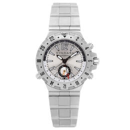 Pre-owned Bulgari Bulgari Diagono Professional Automatic Silver Dial Mens Watch gmt40s