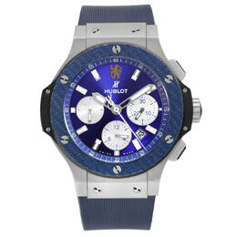 Pre-owned Hublot Big Bang Chronograph Blue Dial Mens Watch 301.sy.7129.lr.cfc17