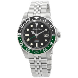 Mathey-Tissot GMT Automatic Black Dial Sprite Bezel Mens Watch h903atnv