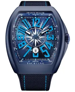 Authentic Franck Muller Vanguard Yachting Watch Model V45SCYACHCRBLMCBLU Blue Dial