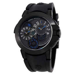 Harry Winston Ocean Dual Time Automatic Black Opaline Dial Mens Watch OCEAN44ZZ007