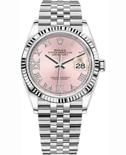 Rolex Datejust 36 Pink Dial Roman Women's Watch Model M126234-0031