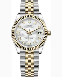 Rolex Datejust 31 Stainless Steel & Yellow Gold Mother of Pearl Diamond Dial Women's Watch Model M278273-0028