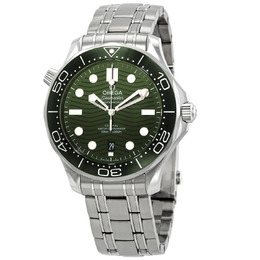 Omega Seamaster Diver Automatic Chronometer Green Dial Mens Watch 210.30.42.20.10.001