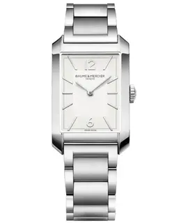 Baume & Mercier Hampton - Model 10740 m0a10740 - Men's Steel Quartz Watch with White Dial