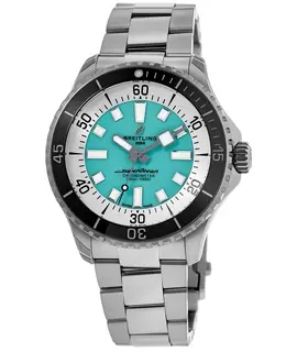 Breitling Superocean Automatic 44 Turquoise Dial Steel Men's Watch Model A17376211L2A1